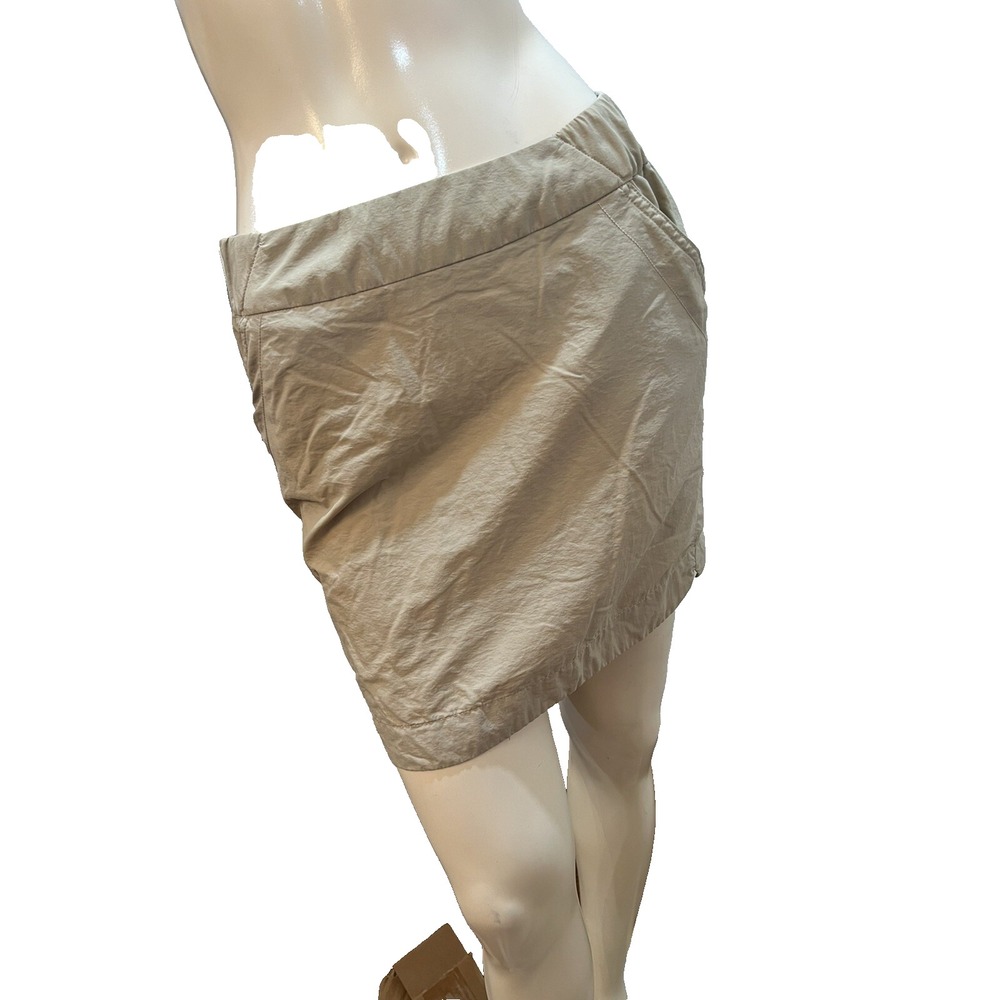 Columbia PFG Womens Mini Skirt Athletic Elastic Waist Tan Khaki Size XS
